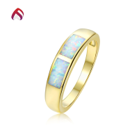 wholesale 925 Silver Vintage Rectangular Mosaic Composite Opal OPAL Ring Women's White Opal Light Luxury Jewelry Band-17B Reddish White No. 7