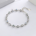 wholesale S925 sterling silver heavy workmanship mixed-color zircon rainbow dice bracelet trendy fashion women's accessory-0-0