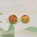 wholesale S925 silver gold-plated enamel zodiac flower hole beads accessories DIY Chinese-style floral piercing spacer jewelry-0-10