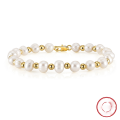 wholesale 18K gold-plated, 925 sterling silver with 6-7mm cultured freshwater pearl men's bracelet-0-4