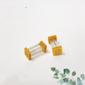 wholesale S925 gold-plated silver white quartz square column small flower double ear accessories bead spacer handmade DIY semi-finished beginner bracelet-0-1