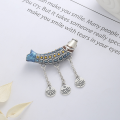 wholesale S925 Sterling Silver Vintage Resin Enamel Exquisite Koi Round Fish Pendant with Tassel-0-2