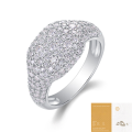 wholesale 925 Silver European and American Fashion Light Luxury Full Diamond Ring, Non-Tarnish, High-End Versatile Cross-Border New Moissanite Ring-0-6