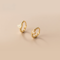 wholesale 925 Sterling Silver Summer Sweet Heart Ear Clips for Women, Elegant Heart-shaped Diamond-accented Simple Lady Earrings G9374-0-0