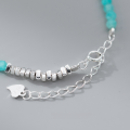 wholesale S925 Sterling Silver Amazonite Bracelet, Ins Style Fresh and Delicate Design, Elegant Women's Accessory S6636-0-4