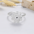 wholesale S925 Silver Fashionable Japanese-Korean Mori Kei Small Fresh Lotus Niche Chinese Style Light Luxury Trendy Open-End Ring-0-3