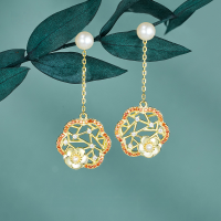 wholesale [925 Sterling Silver] Original New Pearl Earrings for Women, Elegant and High-End Chinese Style Earrings for Wholesale-Pearl Ice Plum Earrings 925 Silver