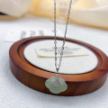 wholesale S925 Sterling Silver Chuangke Hetian Jade Ruyi Peace Lock Necklace for Women, Fashionable Chinese Style Design High-End Collarbone Chain-0-3
