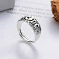 wholesale S925 Silver Retro Vintage Creative Lightning English Letters Literary and Artistic Style Trendy Personality Adjustable Ring-0-0
