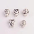 wholesale 999 Sterling Silver Gourd Three-Pass Integrated Bracelet Necklace Spacer Beads Buddha Head Beads DIY Handheld Accessories-0-1