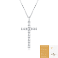 wholesale Metal Material: 925 Silver, Faith Pendant Necklace, Fashionable Silver Jewelry, Light Luxury High-End Feel, Moissanite Cross Choker Chain Wholesale-0-6