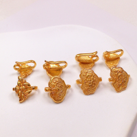 wholesale Metal S925 gold-plated large ruyi peony accessory for bracelets and necklaces, DIY semi-finished product-Style 1