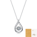 wholesale S925 silver plated women's moissanite pendant necklace, new in stock round-shaped drop wholesale-0-14