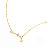 wholesale S925 Sterling Silver New Zodiac Star Pendant Necklace With Zircons, Trendy And Popular-Gold-Aries 925 silver