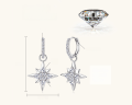 wholesale 925 Sterling Silver European and American Cross-Border Fashion Eight-Pointed Star Moissanite Earrings for Women, Ins-Style Design High-End Earrings-0-6