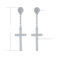 wholesale 18K Gold Plated S925 Sterling Silver Fashion European and American Moissanite Earrings Cross Earring Drop Earrings Bubble Ear Studs-0-5