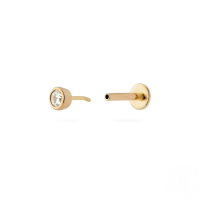 wholesale S925 Sterling Silver 18g Flat Head Push-pin Cartilage Ear Stud, Popular In Europe And America For Ear Piercing-Single gold #14