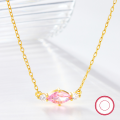wholesale S925 Silver Necklace, Small and Exquisite High-end Sense Chain, Versatile Colored Zircon Pendant Necklace for Women, Cross-border Hot-selling Wholesale Accessories-0-5