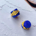 wholesale S925 Gold Plated Inlaid Natural Lapis Lazuli Accessories DIY Bracelet Necklace Ornament Spacer Beads Handmade Cord Accessories-0-10