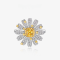 wholesale S925 Sterling Silver 4*4 Floral Women's Fashion Personality Luxury 25-Point Creative Daisy Ring-0-0