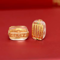 wholesale Gold-plated S925 Sterling Silver Inlaid Natural White Crystal Cube Spacer Beads Six-Character Mantra Five Lines Scripture Matching Beads DIY Accessories-0-6