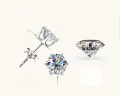 wholesale Wholesale OEM ODM custom-made sterling silver/18K gold/platinum moissanite stud earrings with trendy niche designs - sample, drawing, or prototype accepted-0-9