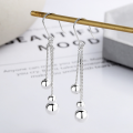 wholesale Pure Silver S25 Irregular Sphere Long Tassel Earrings, Ins Korean Version Light Luxury Style Design Earrings for Women-0-1