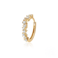 wholesale S925 Sterling Silver Classic Versatile Super Sparkling Zircon-studded Hoop Ear Clasp Earrings Forins。-Single gold #3&gt;925 silver