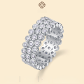 wholesale S925 Silver European and American Popular Women's Ring, Non-Tarnishing, Light Luxury, High-End, Cross-Border Live Streaming Hot-Selling Moissanite Full Eternity Ring-0-0