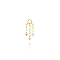 wholesale S925 Sterling Silver, Rhinestone Star And Moon Tassel Chain Earrings, Versatile European And American Best-seller-Single gold #3&gt;925 silver