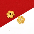 wholesale Antique gold floral crown setting, engraved antique silver S925 sterling silver gold-plated spacer, DIY bracelet bead setting accessory-0-7