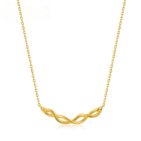 wholesale 925 Silver Gold-Plated Japanese Retro Style Woven Rattan Geometric Twist Bohemian Women's Necklace Wholesale-10K gold plated>925 silver