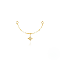 wholesale S925 Sterling Silver Long Chain Tassel Earrings With Crystal Accents-Single gold #7&gt;925 silver