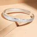 wholesale 9999 Pure Silver Plated with 24K Cat's Eye, Explosively Popular and Flashy Pure Silver Bracelet for Women, High-End Fashion Versatile Gift Bangle-0-9