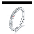 wholesale S925 Sterling Silver Plated 18K Gold Full Pavé Snake Bone Stackable Ring with Moissanite, Designer Women's Ring-0-5