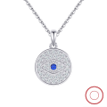 wholesale Metal geometric circular evil eye pendant necklace blue eye hot-0-1