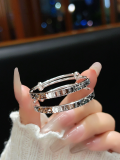 wholesale 9999 Sterling Silver Children's Bracelet Sliding Silver Bracelet Ice Crush Auspicious Words Bangle Baby Bracelet Wholesale Full Moon Gift-0-6