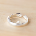 wholesale S925 Silver Open Cat Paw Ring Pet Cute Cat Ear Ring Totoro Ring J0503-0-2