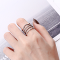 wholesale S925 Sterling Silver Retro Punk Multi-Layer Multi-Element Niche Design Street Open Adjustable Ring Unisex-0-3