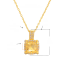 wholesale Vintage-inspired S925 silver gold-plated set with golden citrine for wealth attraction and moissanite, including ring, necklace, and earrings-0-6
