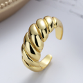 wholesale S925 Sterling Silver Irregular Euro-American Style Spiral Texture Open Ring Ins French Elegance Ring for Women-0-1