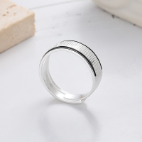 wholesale S925 Sterling Silver Resin Black Edge Irregular Vein Ring, Fashion Commute Versatile Style Elegant Temperament Band-1107FJ/approx. 4.1g Adjustable opening