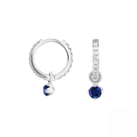 wholesale S925 Sterling Silver Light Luxury Inlaid Zircon Ear Hoop, Ear Clasp, Earring, Hot-selling European And American Cross-border Creative Ins Style Ear Jewelry-Platinum-Blue Diamond 925 Silver