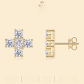 wholesale 925 Silver Gold Simple Moissanite Cross Earrings for Women, Small Minimalist Design, High-End Feel, Hypoallergenic-0-0