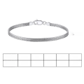 wholesale S925 Sterling Silver Tank Four-Sided Bracelet for Women, Small Niche Design Flash Plain Chain Stackable Wide Cuff Luxury Best Friend Jewelry-0-5
