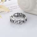 wholesale S925 Sterling Silver Totem Arabesque Embossed Pattern Ring, Antique Finish with Open Adjustable Band – Live Streaming Hit-0-2