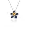 wholesale Designer-style S925 silver natural crystal pendant with 1ct floral motif and topaz gemstone necklace-0-0