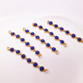 wholesale S925 silver gold-plated chain connector pendant bracelet bead DIY semi-finished new product with natural lapis lazuli accessories-0-1