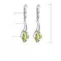 wholesale S925 Sterling Silver Natural Peridot Earrings with Fashionable Design, Set with Natural Gemstones-0-0