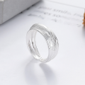wholesale S925 Sterling Silver Trendy Dawon East Gate INS Brushed Texture Ring, Internet-Famous Style Geometric Irregular Finger Ring-0-1